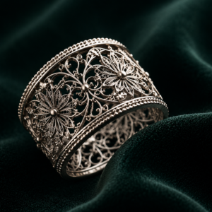 artisan filigree silver bangle